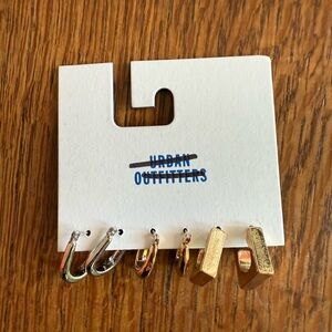 Urban Outfitters Gold and Silver Hoop Earrings Set